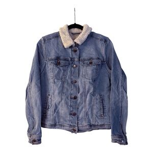 Universal Thread Blue Jacket with Cream Sherpa Collar